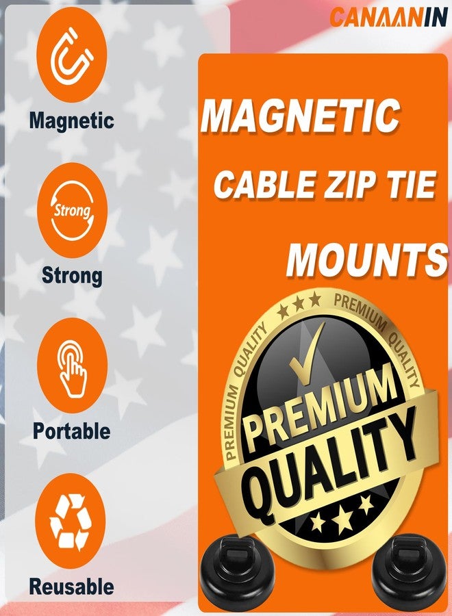 CANAANIN Magnet Zip Tie Mount Clips Magnetic Zip Ties Mount Base Holder Strong Wire Cable Holder Mount Wire Clips Management for Home Office Marine Electrical Wiring (D23 20Pcs) - Image 2